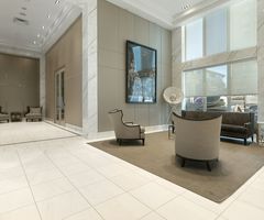 Show a condominium lobby